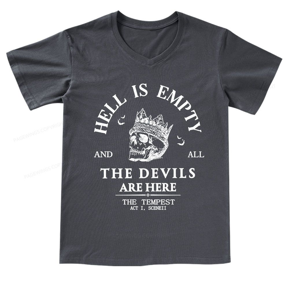 Pagewings Hell Is Empty And All The Devils Are Here V-neck T-shirt