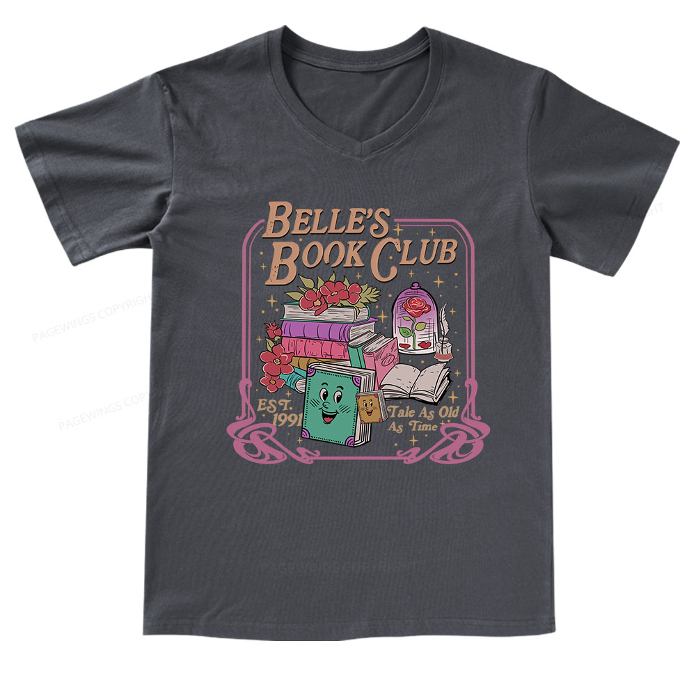 Pagewings Belle's Book Club V-neck T-shirt