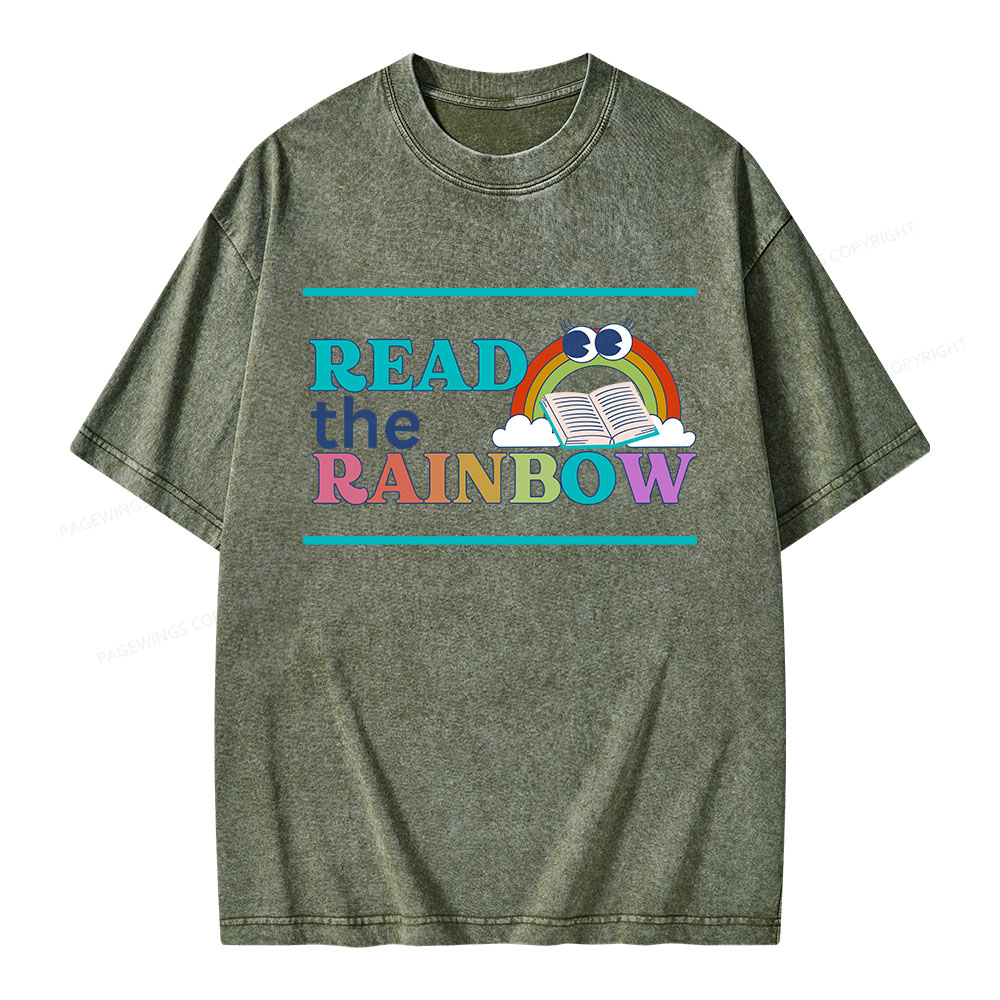 Pagewings Read the Rainbow Unisex Washed T-shirt