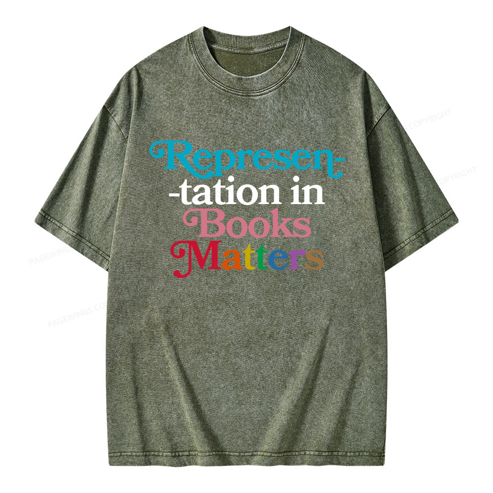 Pagewings Represen-tation in Books Matters Unisex Washed T-shirt