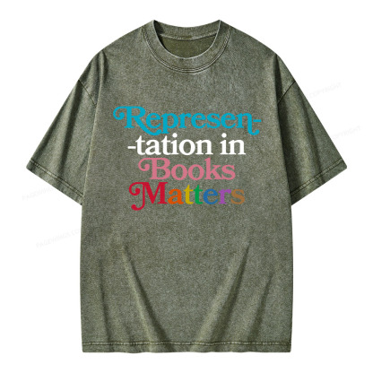 Pagewings Represen-tation in Books Matters Unisex Washed T-shirt