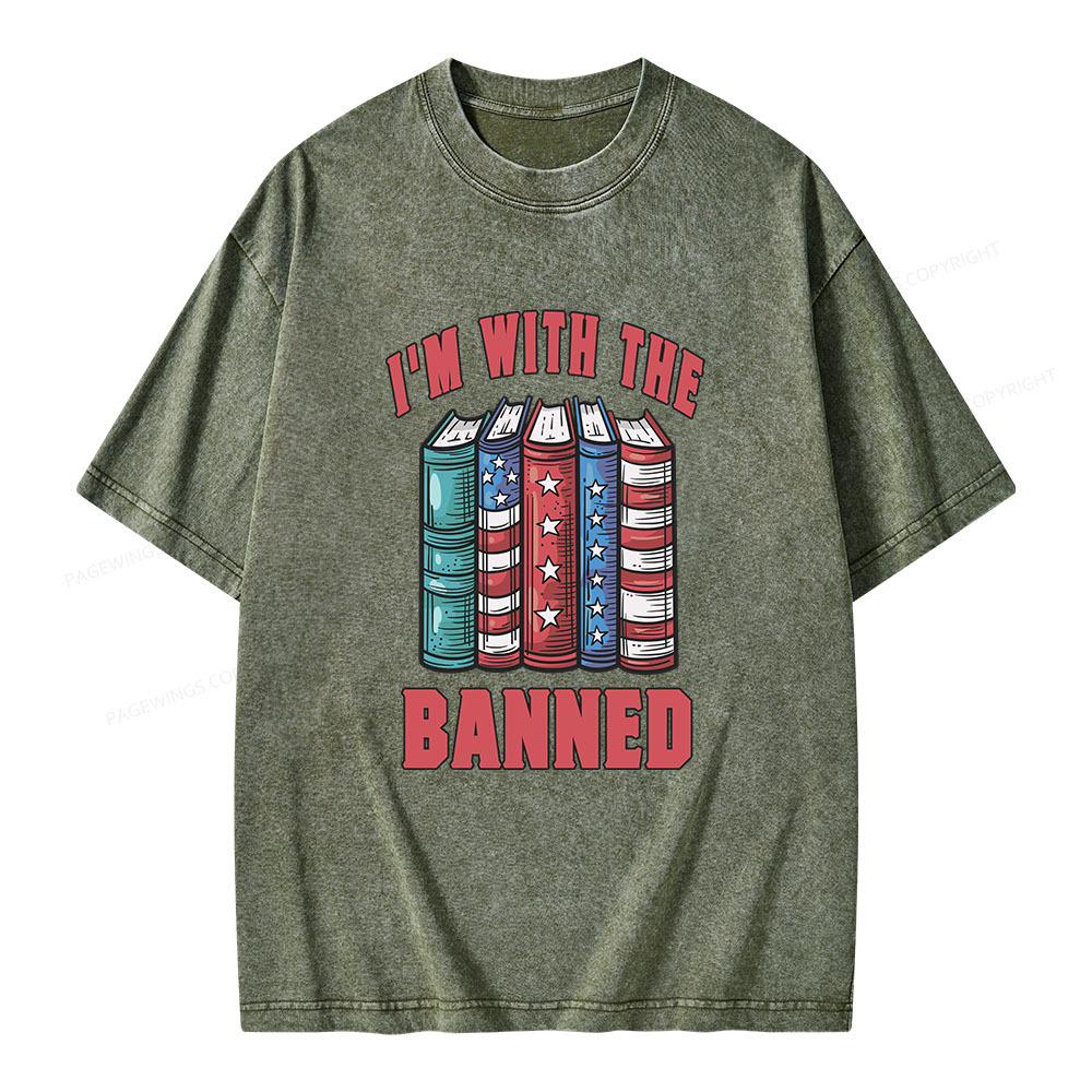 Pagewings I'm With The Banned Unisex Washed T-shirt