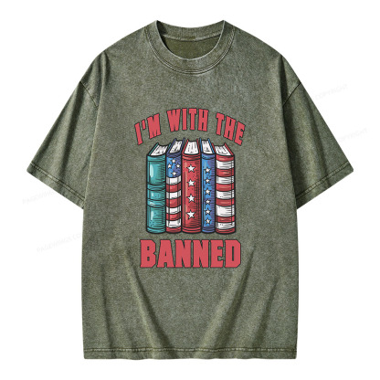 Pagewings I'm With The Banned Unisex Washed T-shirt