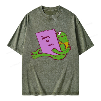 Pagewings Reasons To Live Unisex Washed T-shirt