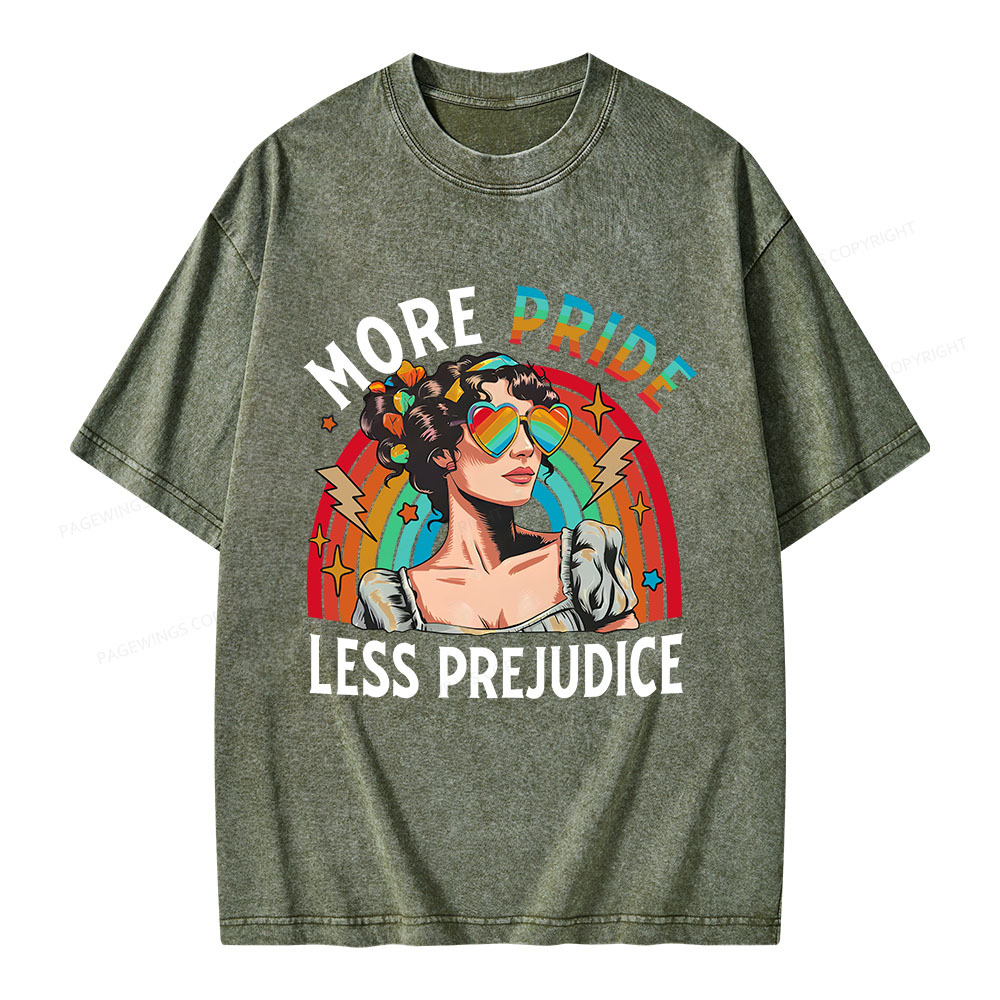 Pagewings More Pride Less Prejudice Unisex Washed T-shirt