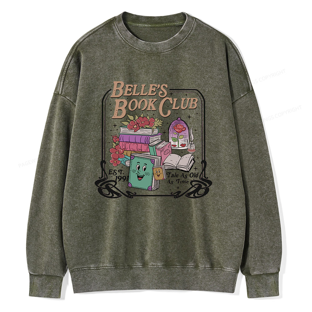 Pagewings Belle's Book Club Unisex Washed Sweatshirt