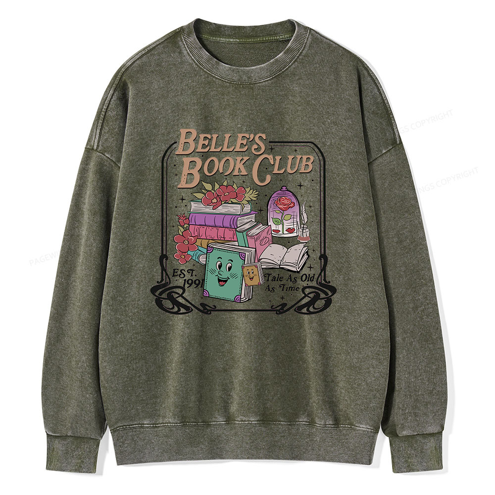 Pagewings Belle's Book Club Unisex Washed Sweatshirt