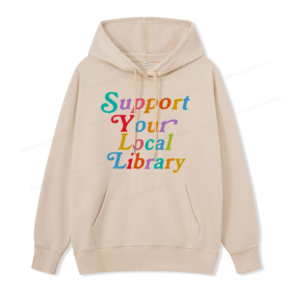 Pagewings Support Your Local Library Unisex Classic Hoodie