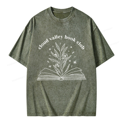 Pagewings Personalised Cloud Valley Book Club Unisex Washed T-shirt