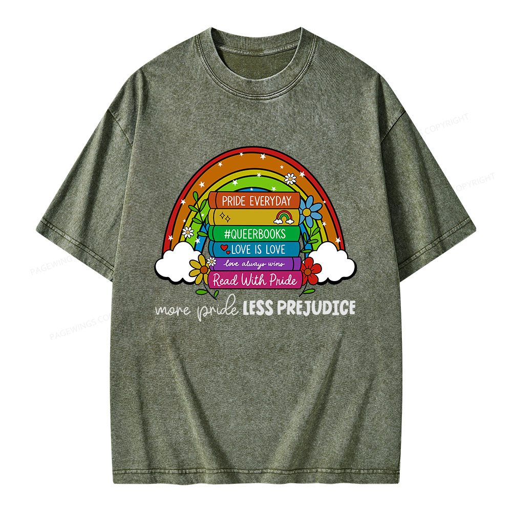 Pagewings More Pride Less Prejudice Unisex Washed T-shirt
