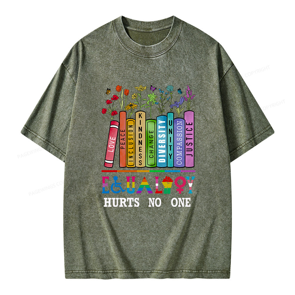 Pagewings Equality Hurts No One Unisex Washed T-shirt