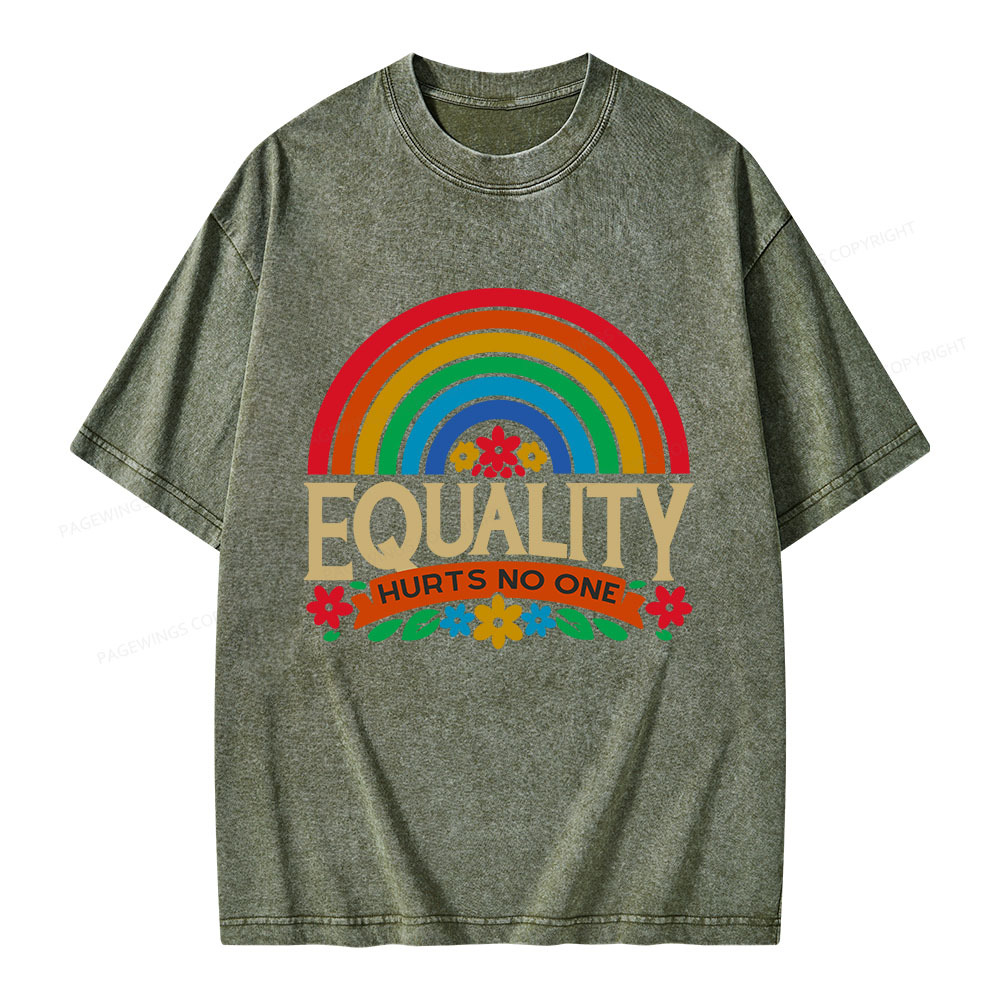 Pagewings Equality Hurts No One Unisex Washed T-shirt