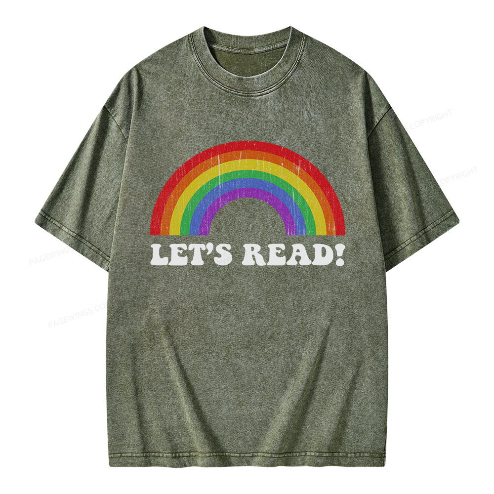 Pagewings Let's Read Unisex Washed T-shirt