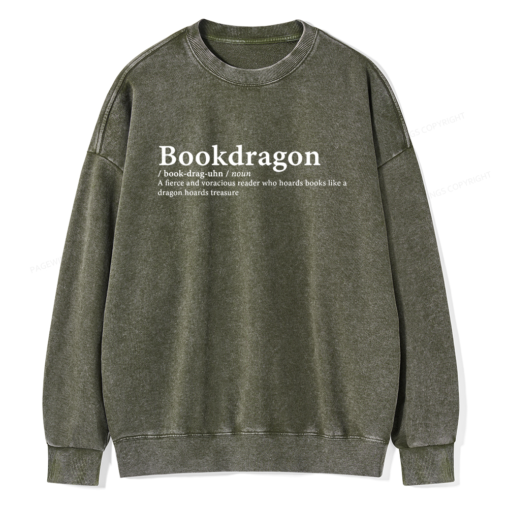 Pagewin Bookvoyager: Journey Through Words book lover Unisex Washed Sweatshirt