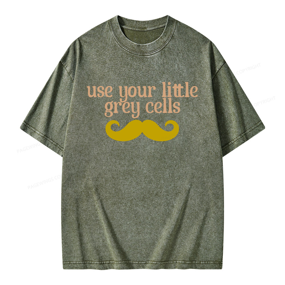 Pagewings Use Your Little Grey Cells Unisex Washed T-shirt
