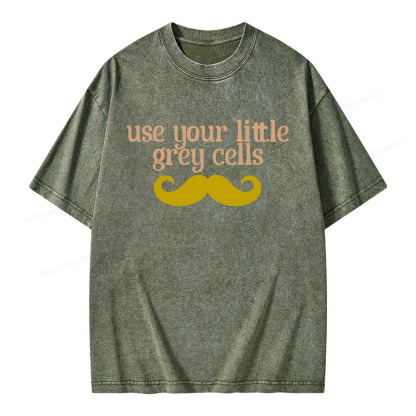 Pagewings Use Your Little Grey Cells Unisex Washed T-shirt