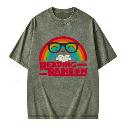 Pagewings Reading Rainbow Unisex Washed T-shirt