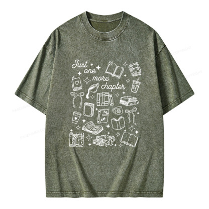 Pagewings Just One More Chapter Unisex Washed T-shirt