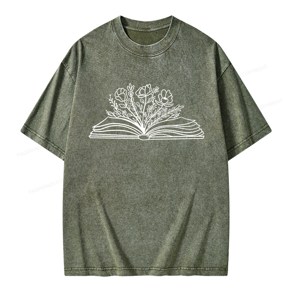 Pagewings Reading Book Unisex Washed T-shirt