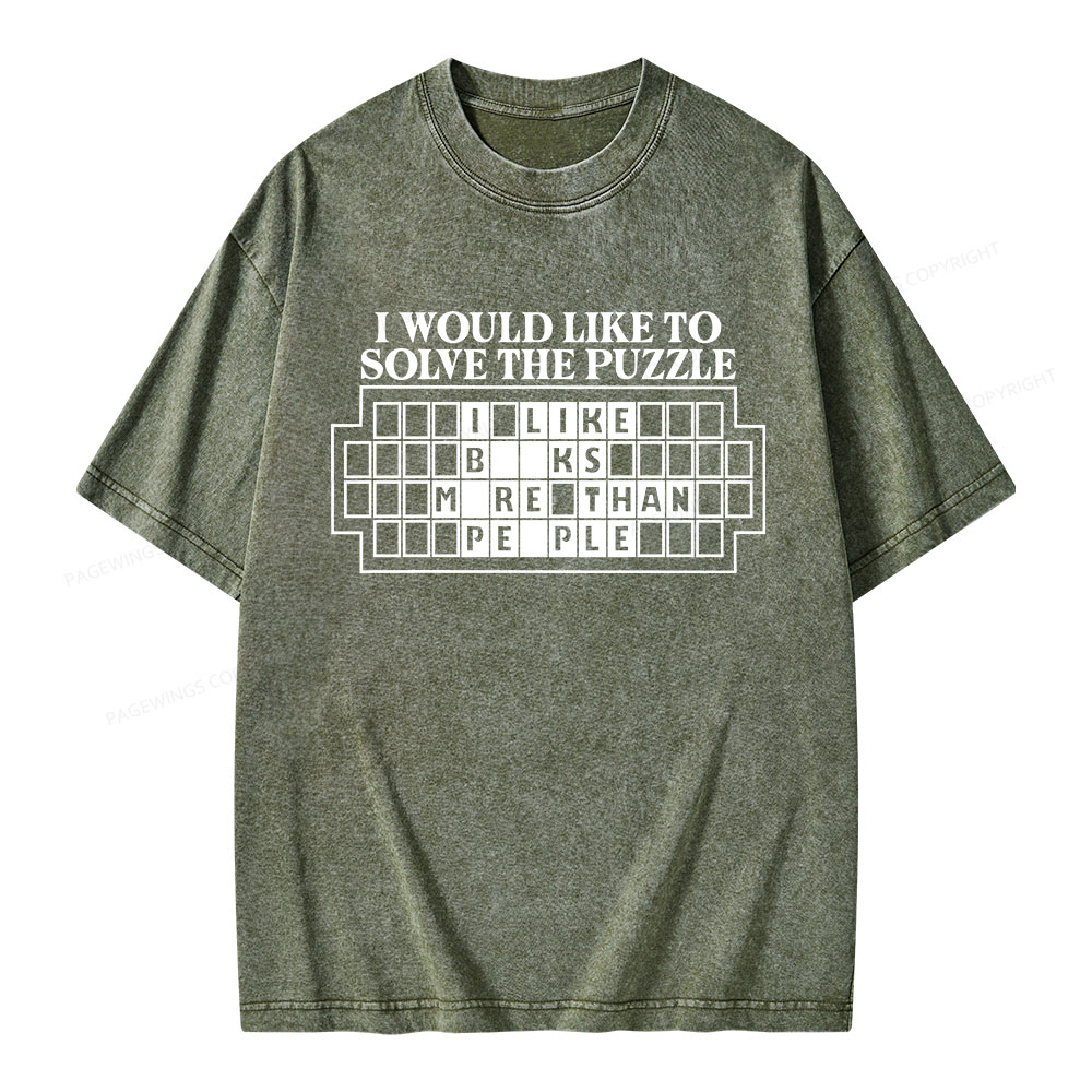 Pagewings I Would Like To Solve The Puzzle Unisex Washed T-shirt