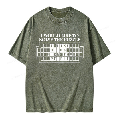 Pagewings I Would Like To Solve The Puzzle Unisex Washed T-shirt