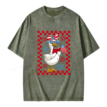 Pagewings 4th July Goose Unisex Washed T-shirt
