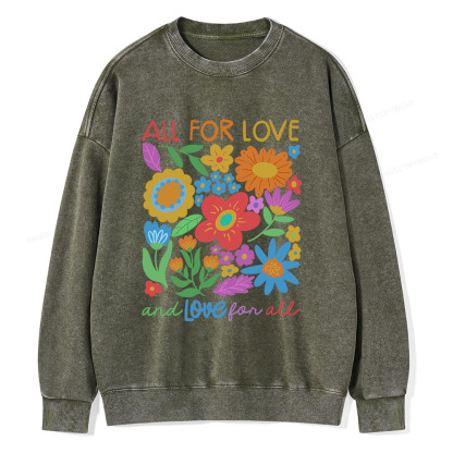Pagewings All For Love Unisex Washed Sweatshirt