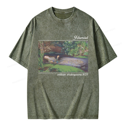 Pagewings Hamlet Ophelia Shakespeare Unisex Washed T-shirt