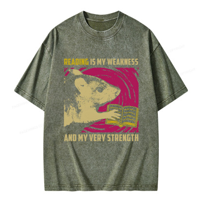 Pagewings Reading Is My Weakness And My Very Strength Unisex Washed T-shirt