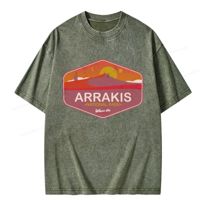 Pagewings Arrakis National Park Unisex Washed T-shirt