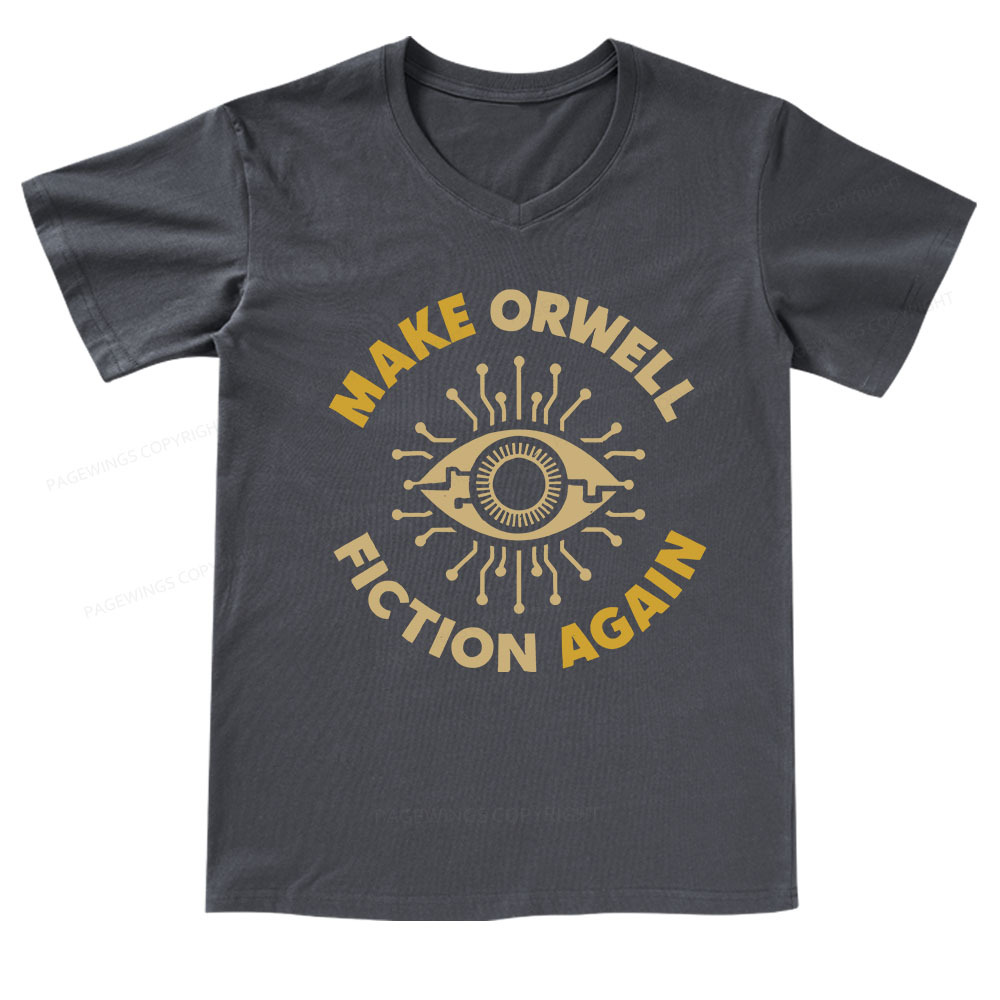 Pagewings Make Orwell Fiction Again V-neck T-shirt