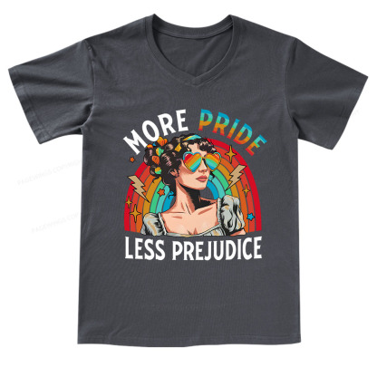 Pagewings More Pride Less Prejudice V-neck T-shirt