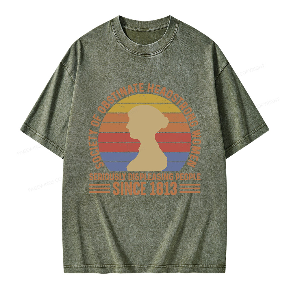 Pagewings Book Society of Obstinate Headstrong Women Unisex Washed T-shirt