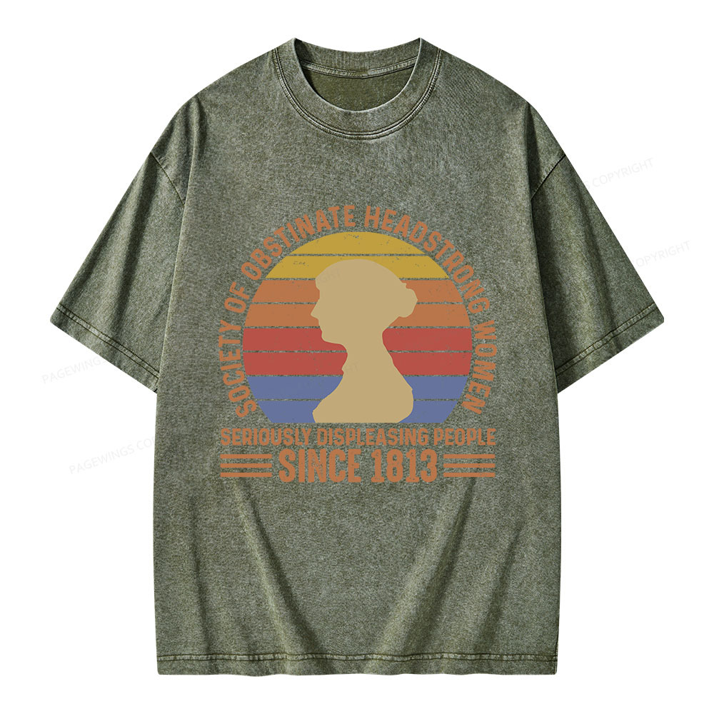 Pagewings Book Society of Obstinate Headstrong Women Unisex Washed T-shirt
