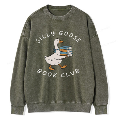 Pagewings Silly Goose Book Club Unisex Washed Sweatshirt