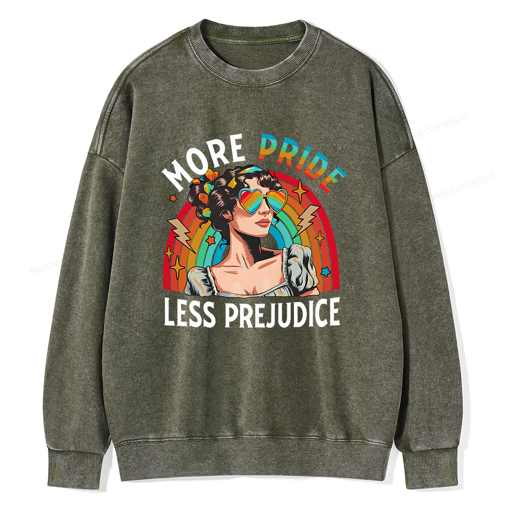 Pagewings More Pride Less Prejudice Unisex Washed Sweatshirt