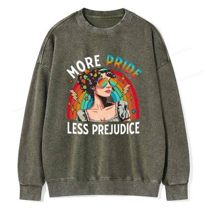 Pagewings More Pride Less Prejudice Unisex Washed Sweatshirt