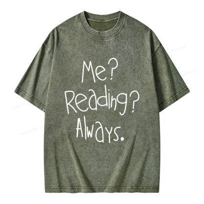 Pagewings Me Reading Always Unisex Washed T-shirt