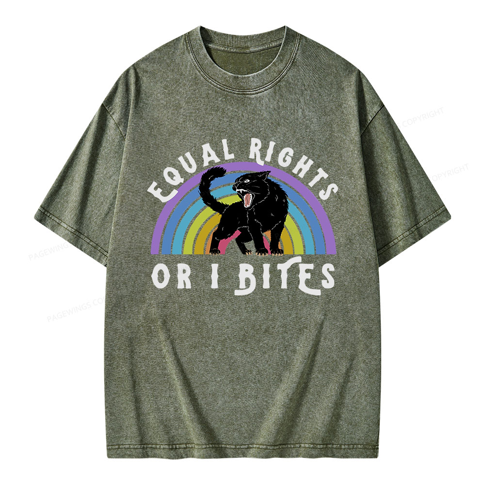 Pagewings Equal Rights or I Bites Unisex Washed T-shirt