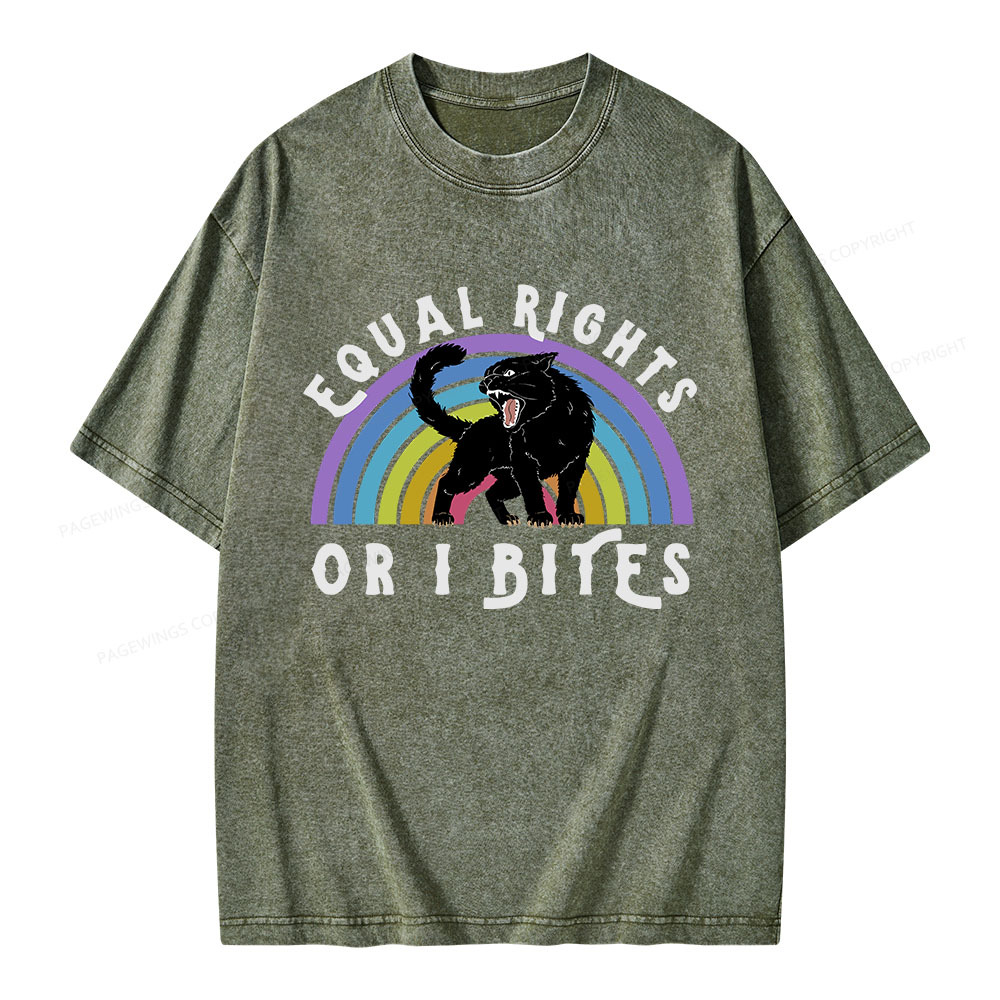 Pagewings Equal Rights or I Bites Unisex Washed T-shirt