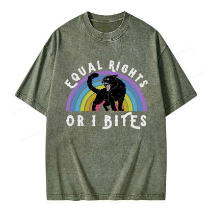 Pagewings Equal Rights or I Bites Unisex Washed T-shirt