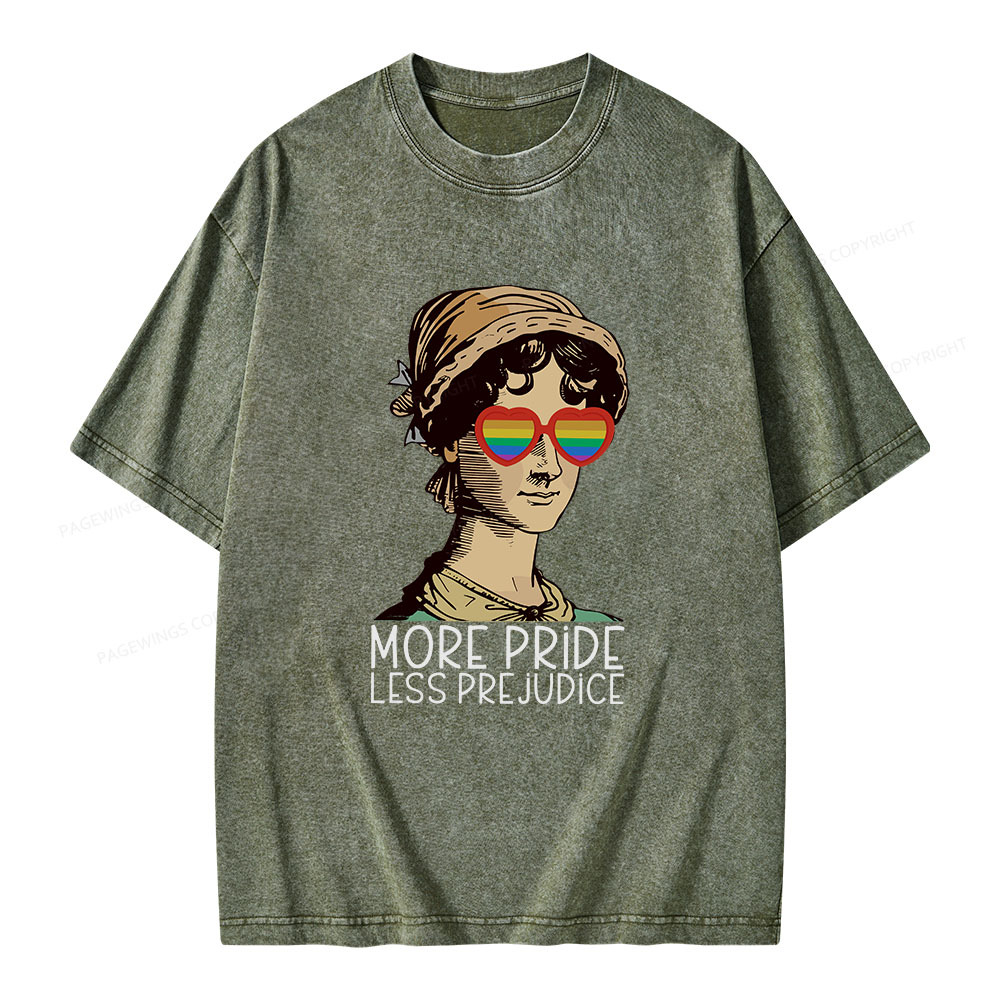 Pagewings More Pride Less Prejudice Book Unisex Washed T-shirt