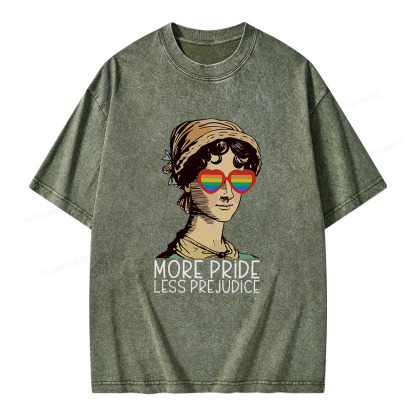 Pagewings More Pride Less Prejudice Book Unisex Washed T-shirt