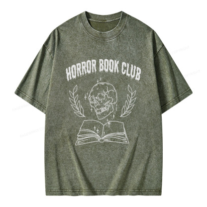 Pagewings Horror Book Club Unisex Washed T-shirt