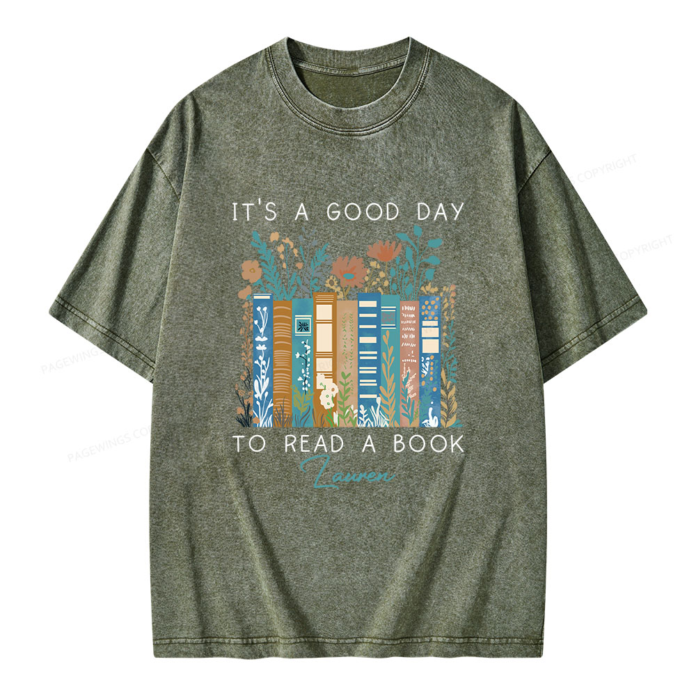 Pagewings It's A Good Day To Read A Book Unisex Washed T-shirt