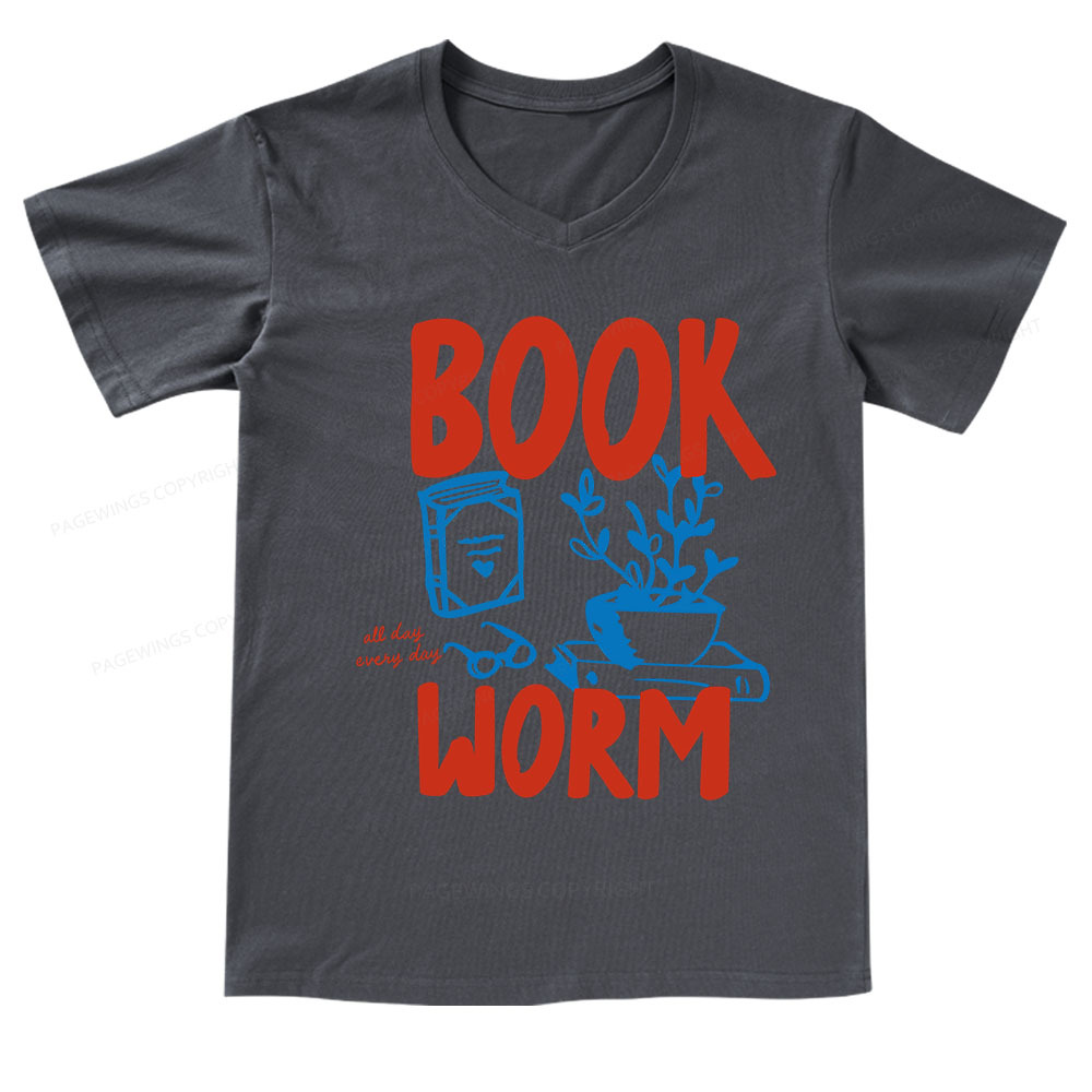 Pagewings Bookworm V-neck T-shirt