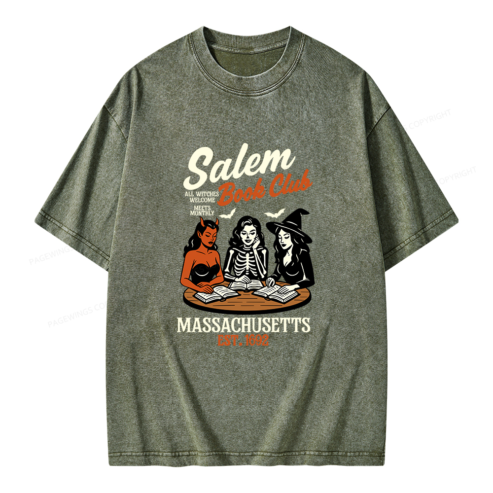 Pagewings Salem Book Club Unisex Washed T-shirt