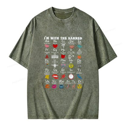 Pagewings I'M With The Banned Book Unisex Washed T-shirt