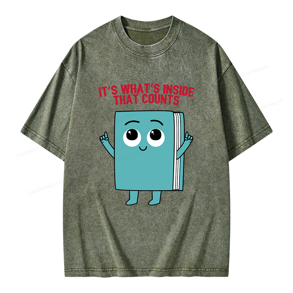 Pagewings It's What's Inside That Counts Unisex Washed T-shirt
