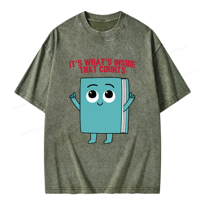 Pagewings It's What's Inside That Counts Unisex Washed T-shirt